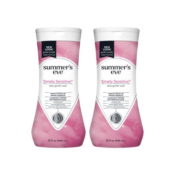 Summer's Eve 5 in 1 Simply Sensitive Feminine Cleansing Wash for Sensitive Skin, 15.0 FL OZ (Pack of 2)