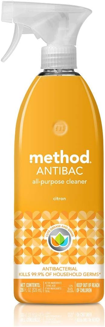 Method Antibacterial All-Purpose Cleaner Spray, Citron, Kills 99.9% of Household Germs, 28 Fl Oz (Pack of 8)