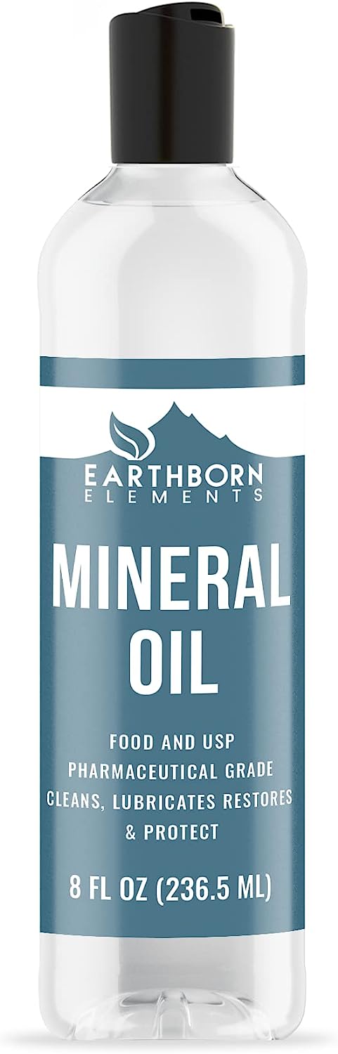 Earthborn Elements Mineral Oil 8 fl oz, Pure & Undiluted, No Additives Clear