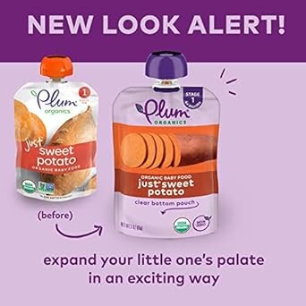 Plum Organics | Stage 1 | Organic Baby Food Meals [4+ Months] | Just Sweet Potato | 3 Ounce Pouch (Pack Of 12) Packaging May Vary : Baby Food Fruit : Everything Else