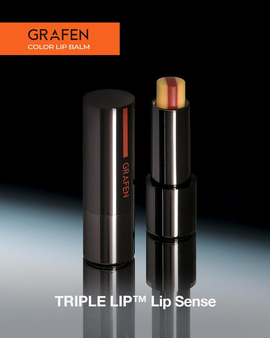 Grafen Triple Lip™ Tinted Lip Balm – Natural Color Lip Care With Moisture, Matt Finish, Nourishing Oils For Soft & Healthy Lips (Multiple Shades) (Bright Red)