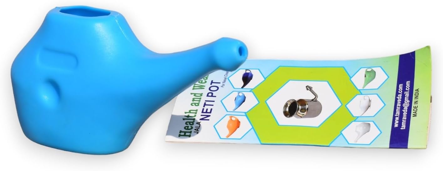 Traveller'S Neti Pot For Nasal Cleansing | Travel Friendly Blue Jala Neti Pot By Goodshealthshop
