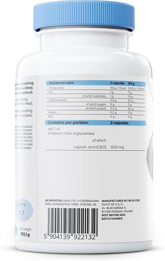 Osavi Caprylic Acid 1200mg – 120 Softgels | Derived from MCT Oil of Coconut Palm | Easy to Swallow for Optimal Digestive Health : Amazon.co.uk: Health & Personal Care