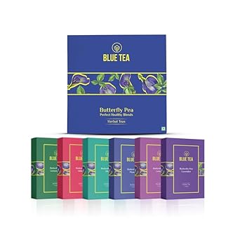 Blue Tea - Butterfly Pea Assortment Tea Gift (6 Flavors-30 Count - Plant Based) || Floral Flavor || Caffeine Free - Non-Bitter - Herbal Tea - Variety Pack - Flower Based | Valuable Gift