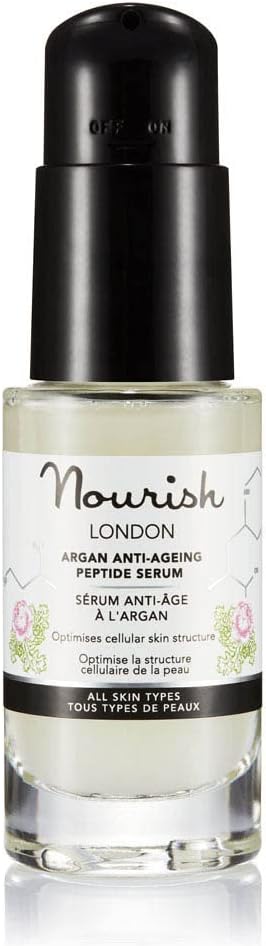 Nourish Argan & Kale Anti-Ageing Peptide Serum 30 Ml | Anti-Ageing Face Serum | Contains Peptides & Hyaluronic Acid | Collagen Boosting | 100% Vegan | Cruelty-Free