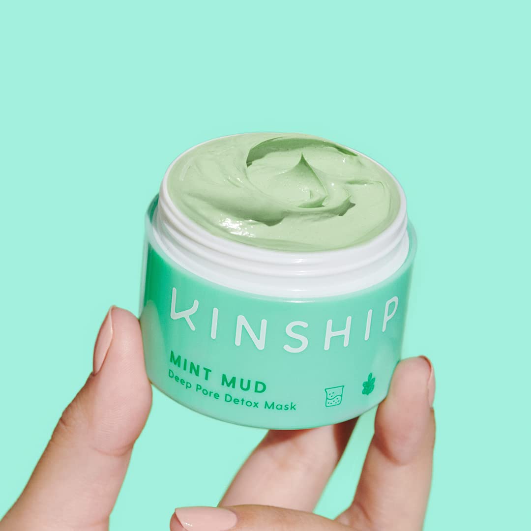 Kinship Insta Swipe AHA Exfoliating Pads (45 Count) + Mint Mud Deep Pore Detox Mask (2 Oz) | Exfoliate, Smooth + Brighten Skin | Resurface + Tone | Balance Oil + Unclog Pores | Vegan Skincare : Beauty & Personal Care