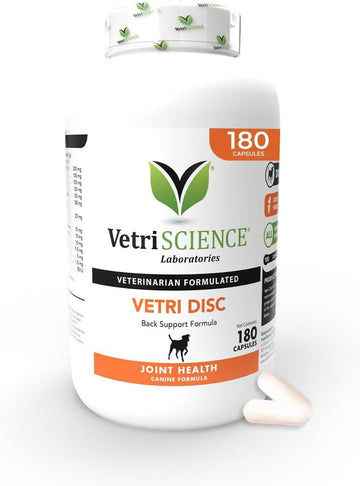 VetriScience Vetri Disc Joint Supplement for Dogs - Spine Support & Joint Health Dog Supplement with Chondroitin Sulfate, Vitamins B6, C & D, Calcium, Magnesium, Horsetail Herb & More - 180 Capsules?