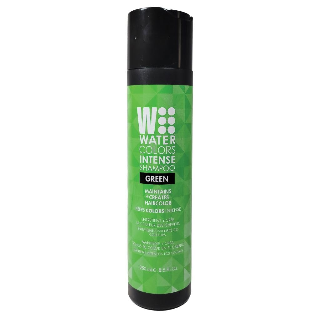 Watercolors Intense Color Depositing Shampoo, Semi Permanent Hair Color 8.5 Oz - Green