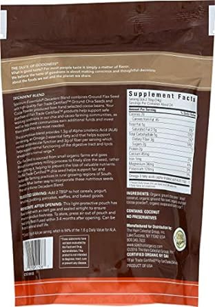 Spectrum Essentials Chia & Flax Seed, Decadent Blend with Coconut & Cocoa, 12 Oz