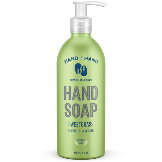 Hand In Hand Nourishing Liquid Hand Soap, 10 Fl Oz, Lemon Zest & Vetiver, Sweetgrass Scent, 4 Pack