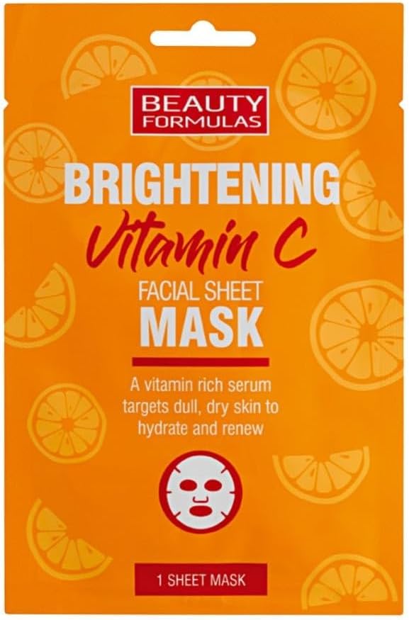 Beauty Formulas Brightening Vitamin C Facial Mask, Orange