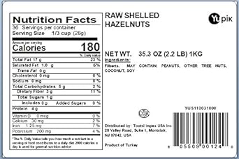 Yupik Nuts Raw Shelled Filbert Hazelnuts, 2.2 lb, Pack of 1