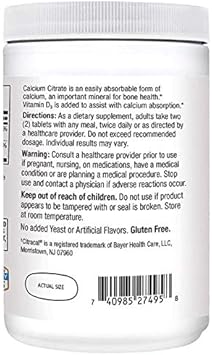 21st Century Calcium Citrate Plus D3 Maximum Tablets, 400 Count, 2 Count