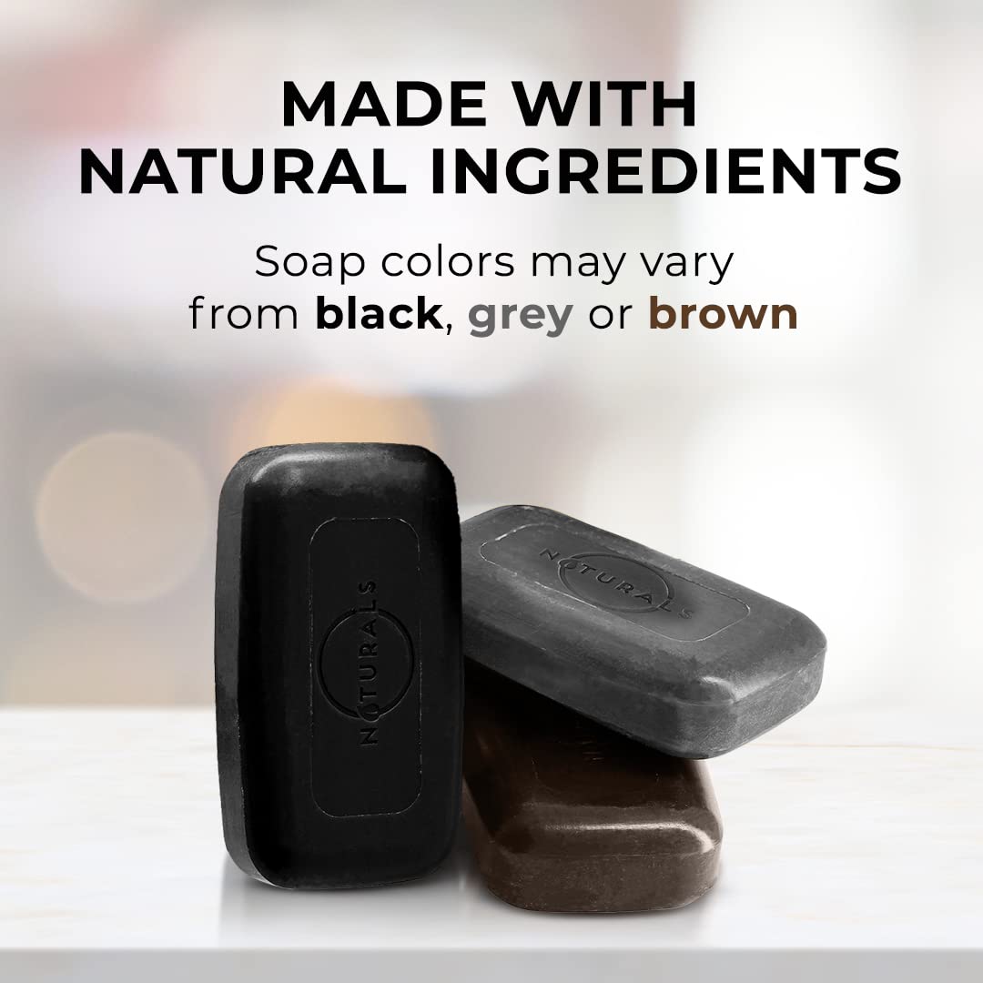 O Naturals Organic African Black Soap Bar 3Pc - Rich In African Shea Butter - Helps Acne Prone Skin - Natural Body Wash & Face Wash - Black African Soap - Natural Black Soap Bar For Women & Men : Beauty & Personal Care