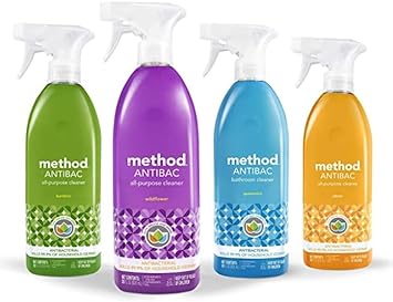 Method Antibacterial All-Purpose Cleaner Spray, Bamboo, Kills 99.9% of Household Germs, 28 Fl Oz (Pack of 4) : Health & Household