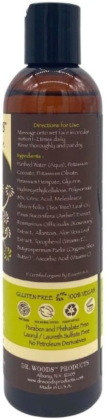 Dr. Woods Shea Vision Tea Tree Liquid Facial Cleanser With Organic Shea Butter, 8 Ounce