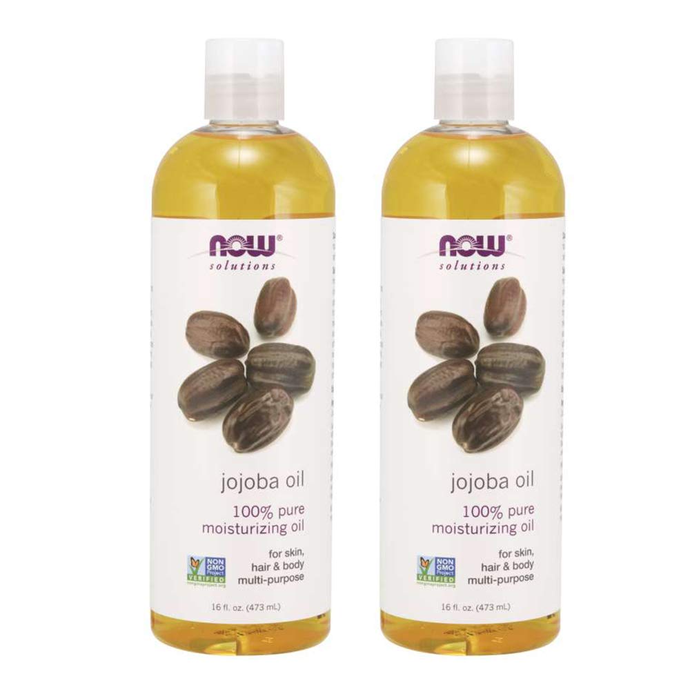 Now Solutions, Jojoba Oil, 100% Pure Moisturizing, Multi-Purpose Oil For Face, Hair And Body, 16-Ounce (Pack Of 2)
