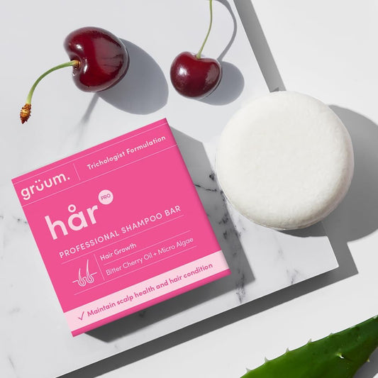 Grüum Hair Growth Shampoo Bar 50G - Solid Shampoo Bars For Hair Up To 60 Washes - Plastic Free Vegan Bar For Men & Women - Paraben Free Rich Lathering Bars For Dry, Damaged And Fine Hairs
