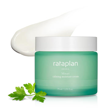 Rataplan Minari Calming Moisture Cream With Hyaluronic Acid, Centella Asiatica, Heartleaf, Reduce Skin Heat, Daily Face Gel Cream For Dry And Sensitive, Korean Skincare 2.53 Fl Oz