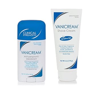 Vanicream Anti-Perspirant Deodorant For Sensitive Skin, 2.25 Oz & Shave Cream For Sensitive Skin, 6 Oz