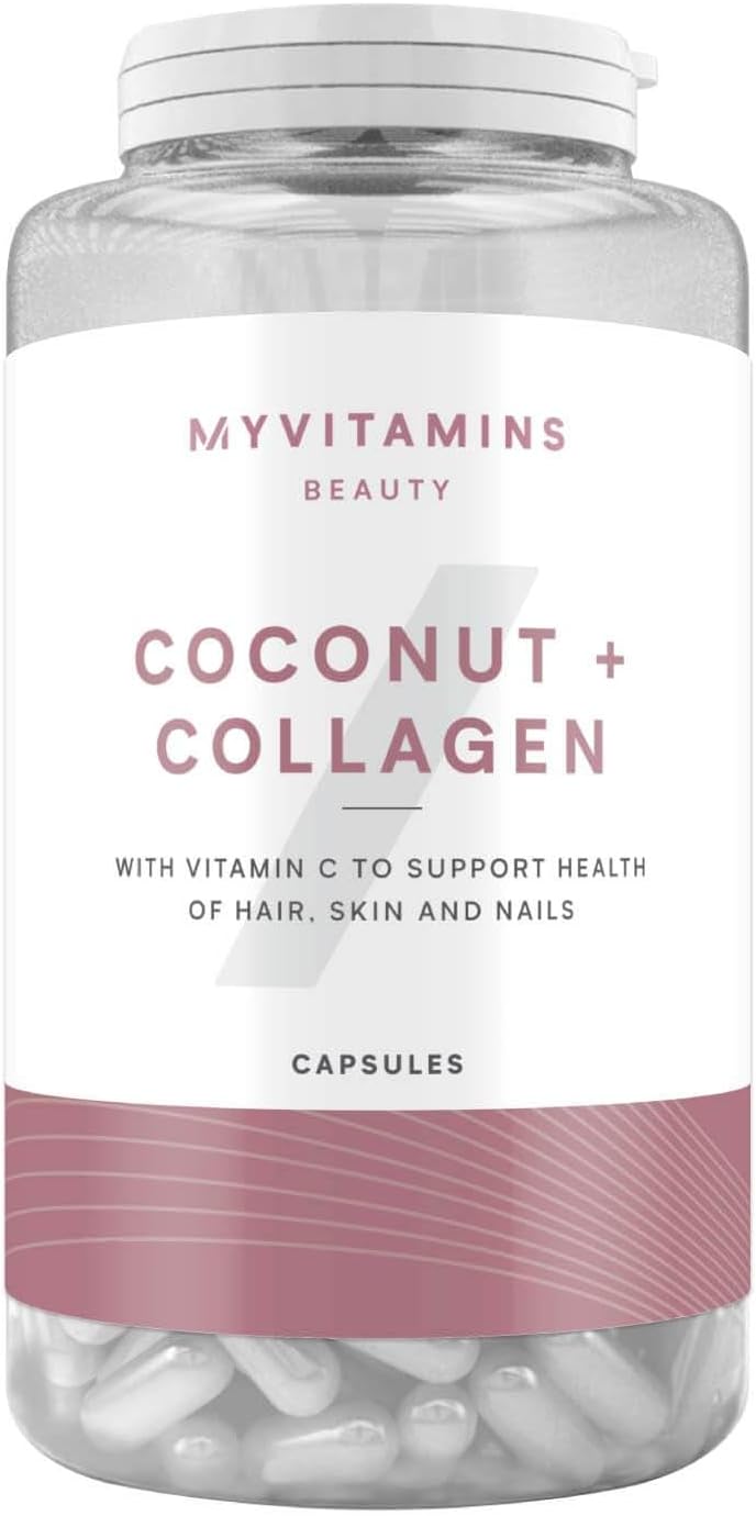 Myvitamins Coconut & Collagen Capsules | Marine Collagen, Coconut Oil & Vitamin C for Skin Hydration, Hair Health & Anti-Ageing Support | 180 Capsules | High-Strength Beauty Supplement : Amazon.co.uk: Health & Personal Care