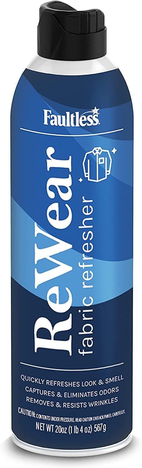 Faultless ReWear Dry Wash Spray for Clothing – Wrinkle Remover, Fabric Refresher Spray, Captures Odors – Like Dry Shampoo for Clothes: Fresh Look W/Out Laundry, 20oz 2 Pack : Health & Household
