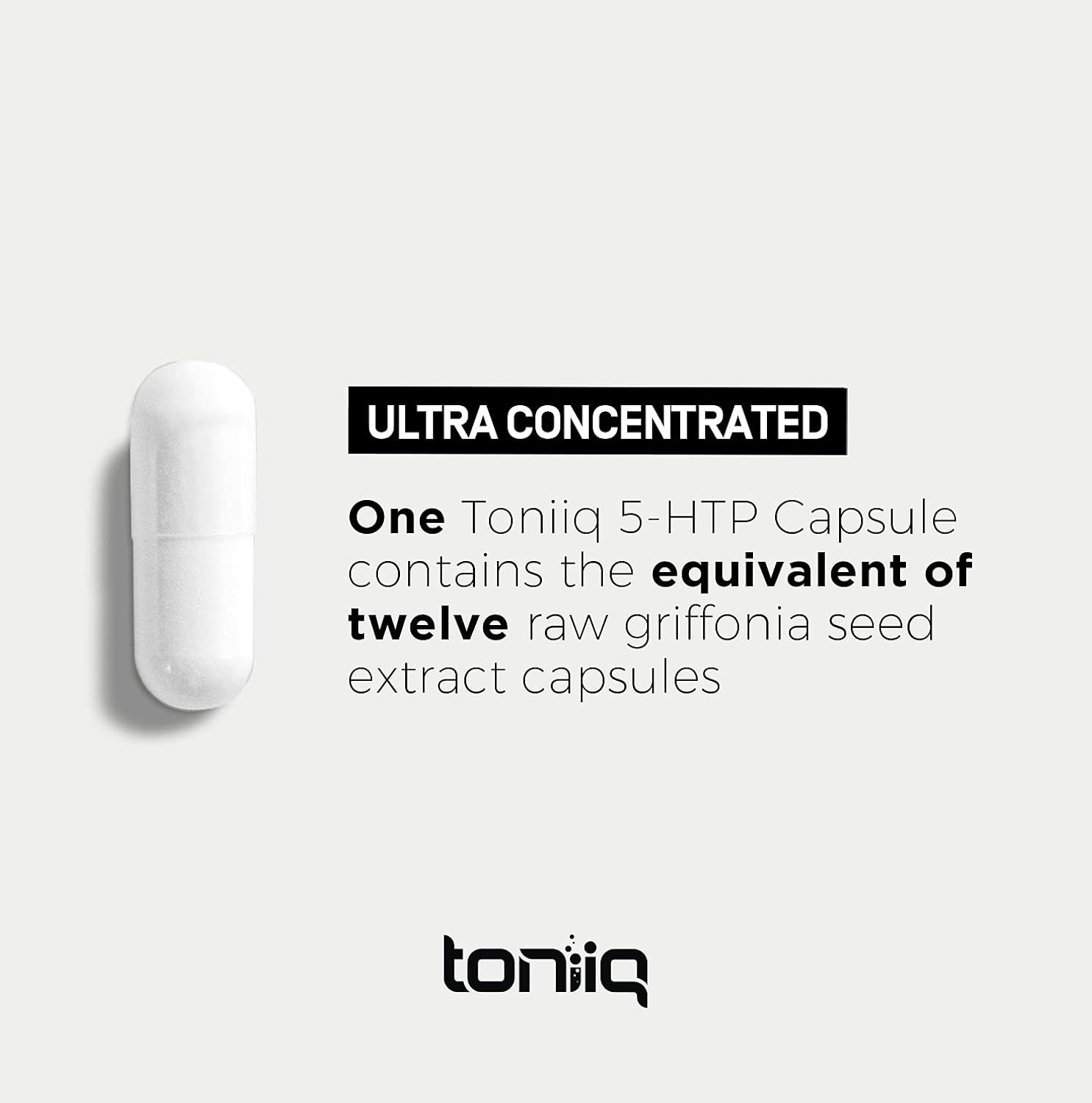 Toniiq Ultra High Strength 5HTP Capsules - 99%+ Highly Purified and Bioavailable - 12:1 Concentrated Extract - 200mg - 90 Veggie Capsules : Health & Household