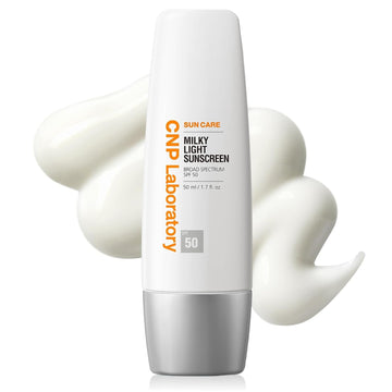 Cnp Milky Light Sunscreen (50Ml / 1.7 Fl. Oz.) - Broad Spectrum Spf 50 Uv Protection With Niacinamide, No White Cast, Fast Absorbing, Non-Greasy Finish, Korean Sunscreen For Face & Body