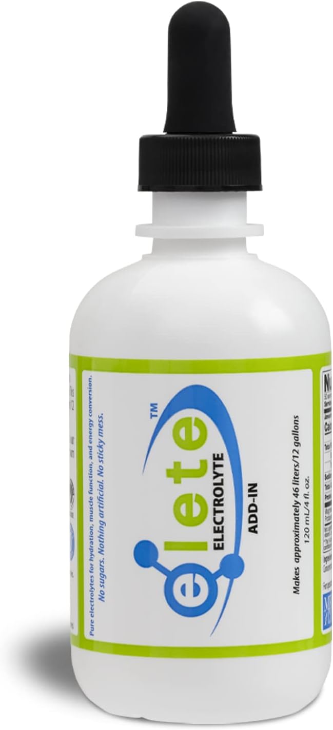Elete Electrolyte Add-In Hydration Drops | Sodium, Magnesium, Potassium & Trace Minerals | Unflavored, All Natural | Leg And Muscle Cramp Relief | Transform Any Drink Into A Sports Drink, 8.3Oz