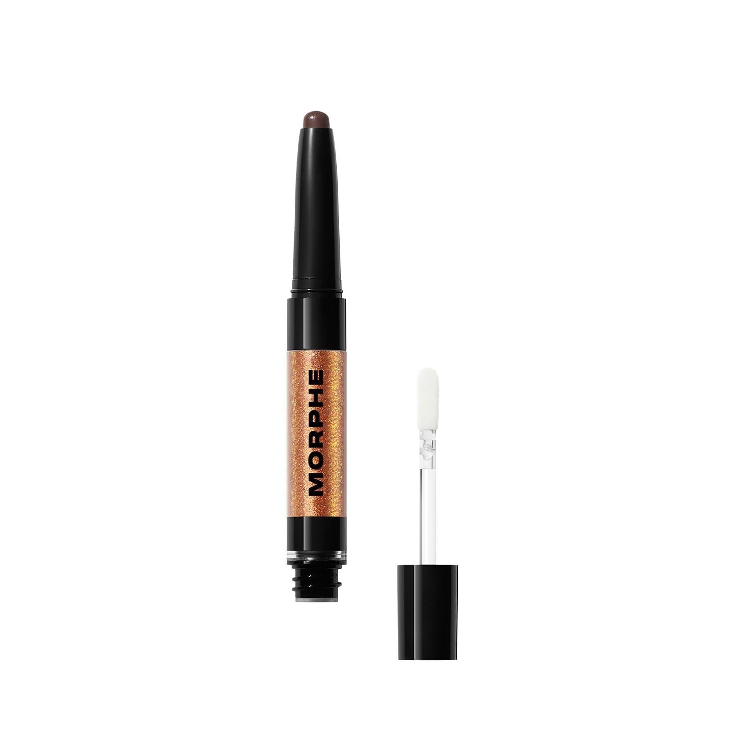 Morphe Mixed Signals Dual-Ended Eyeshadow Stick - Cream Eyeshadow Pigment & Chrome Liquid Flakes For Bold, Layered Eye Makeup Looks - Committed/Conflicted (0.96 Oz)