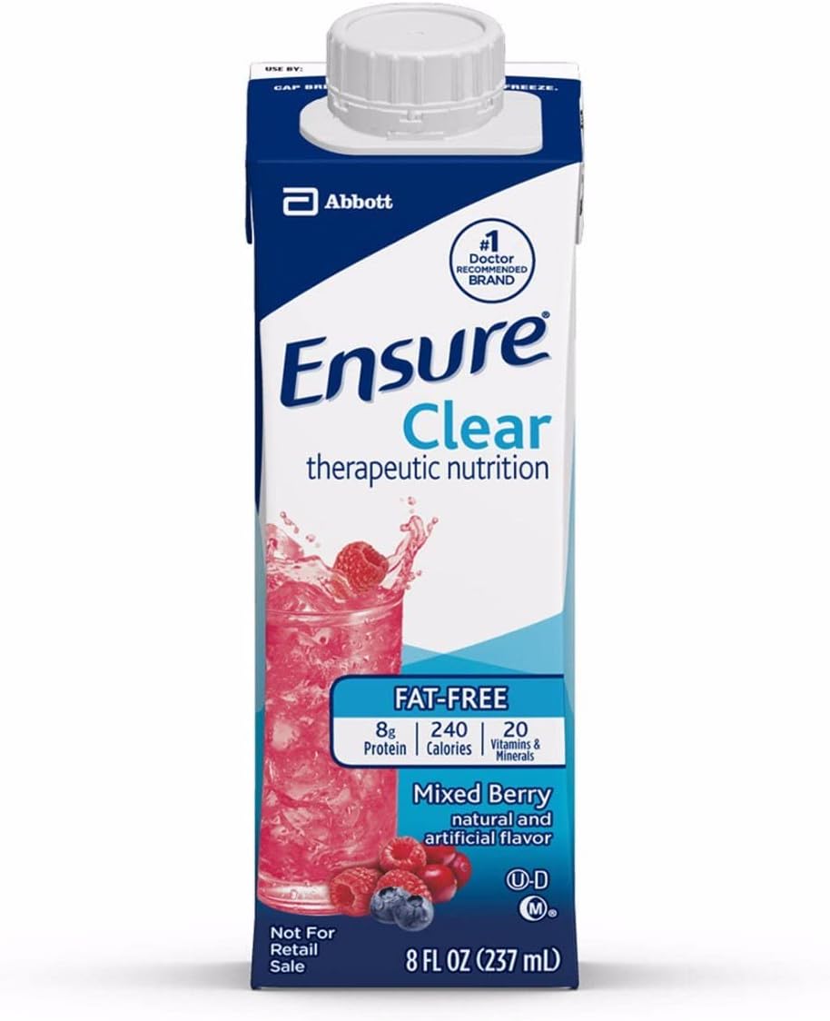 Ensure Clear Mixed Berry, 8 Ounce, New Recloseable Carton - Case Of 24