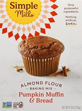 Simple Mills Almond Flour Baking Mix, Pumpkin Muffin & Bread Mix - Gluten Free, Plant Based, Paleo Friendly, 9 Ounce (Pack of 1)