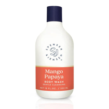 Spenser & Jensen Daily Moisturizing Body Wash with Hydrating Mango & Papaya - Gentle & Cleansing Body Soap - Sulfate & Paraben Free - 18 Oz (Pack of 1)