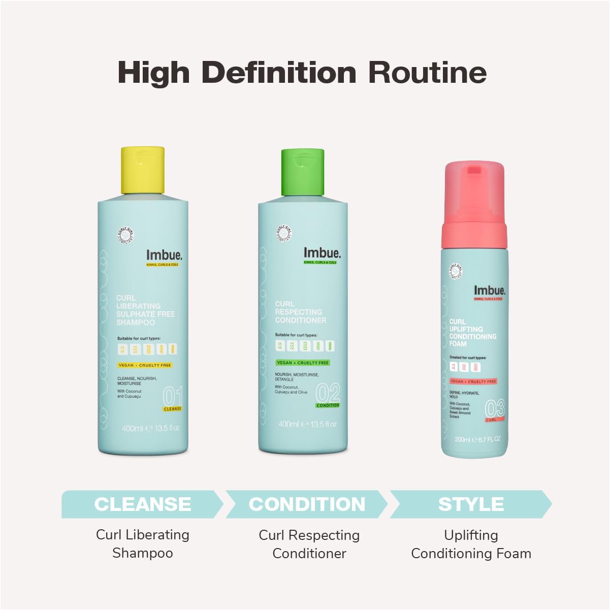 Imbue Curl Uplifting Conditioning Foam Hair Styling Mousse - Hair Conditioner Curly Girl Movement Paraben Free Vegan Frizz Control With Shea Butter Anti Frizz For Curly Hairs : Beauty & Personal Care