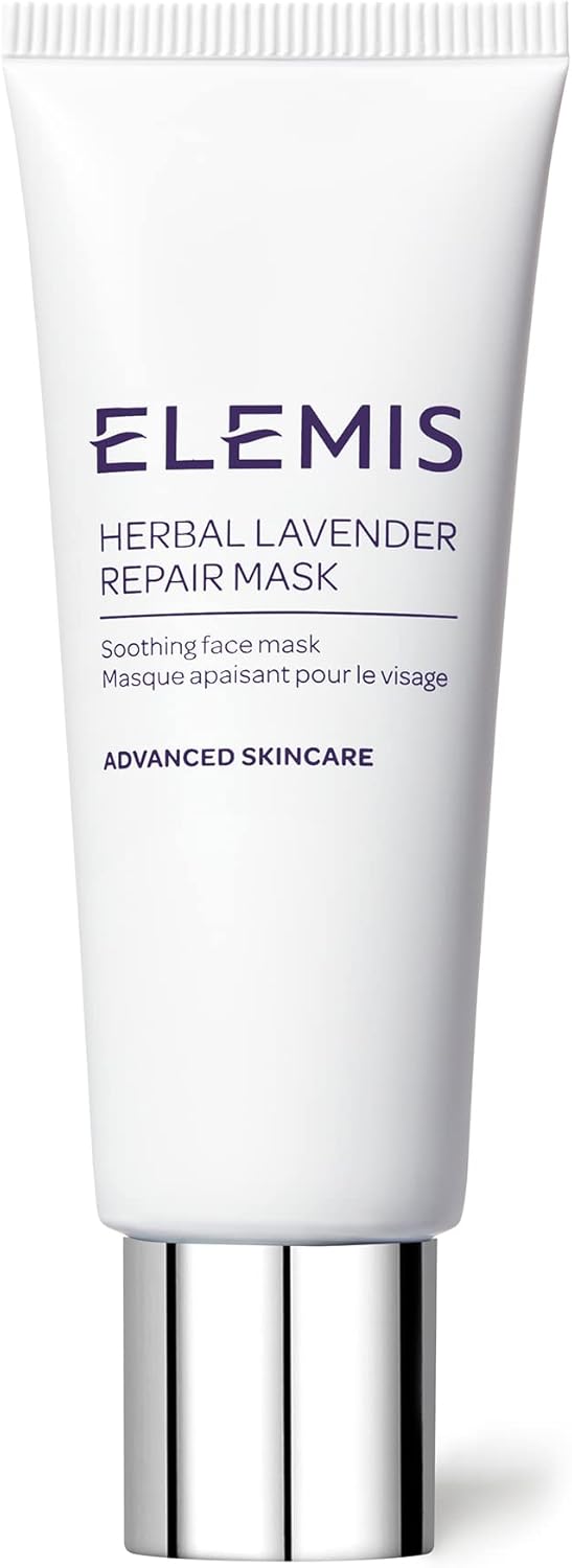 Elemis Herbal Lavender Repair Mask, Soothing Clay Balm Deeply Cleanses, Rebalances It Also Nourishes Skin, Calming Balm Formulated With Rosemary, Thyme, Lavender, Leaves Skin Bright And Balanced, 75Ml