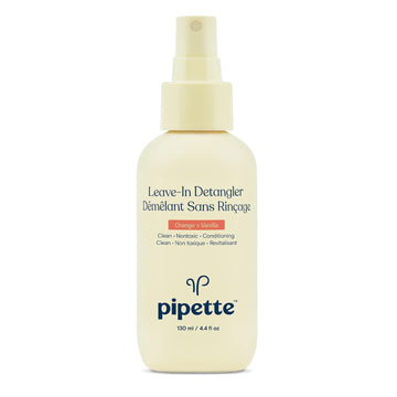 Pipette Leave-In Hair Detangler - Silicone-Free Kids Detangling Spray - 100% Plant-Derived Nourishing Squalane - Orange + Vanilla Aroma, All Hair Types & Textures, 4.4 Fl Oz