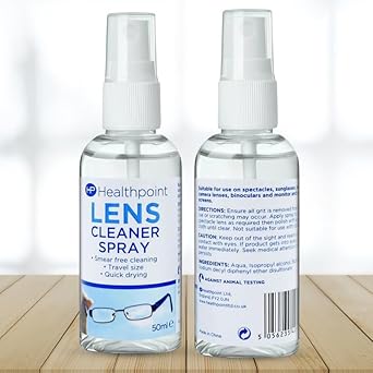 Healthpoint Lens Cleaning Spray - Ultimate Glasses Cleaner Spray For Crystal Clear Vision - Versatile Screen Cleaner Spray For Monitors, Tvs & Devices - Efficient Glass Cleaner 2 Pack + Cheeroo Magnet