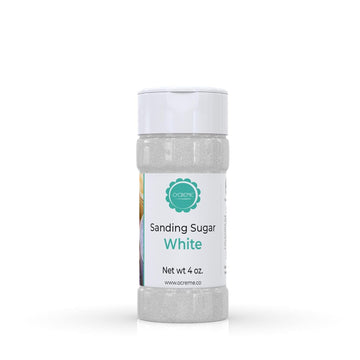 O’Creme Sanding Sugar For Cookie Decorating – Eye-Catching White Sugar Crystals For Unique Cake Toppings – Extra Sugar For Cake Toppings, Cupcakes And Cookies – Ideal Decoration Solution - 4 Ounce, White