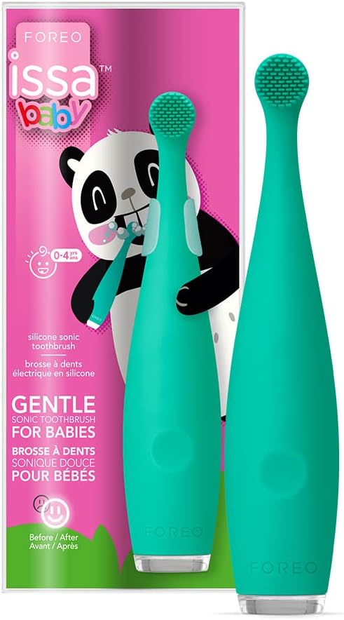 Foreo Issa Baby Gentle Sonic Toothbrush For Babies Aged 0 To 4, Kiwi Green