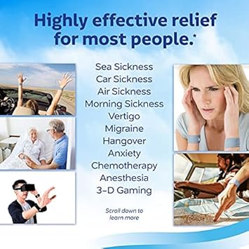 Sea-Band Anti-Nausea Acupressure Wristband For Motion & Morning Sickness, 1 Pair, Gray : Sports & Outdoors