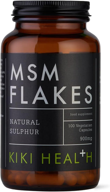 Kiki Health Natural Msm Flakes Minerals Capsules - Pure Natural Sulphur For Joints, Skin, Hair & Nails - Gluten-Free & Allergen-Free Msm Supplements - No Additives Easy Formulation - 100 Count