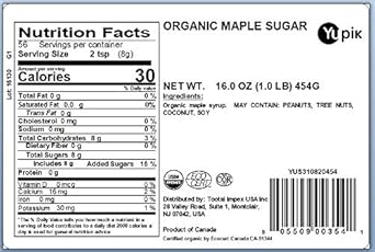 Yupik Organic Maple Sugar, 1 Lb, Non-Gmo, Vegan, Gluten-Free, Pack Of 1