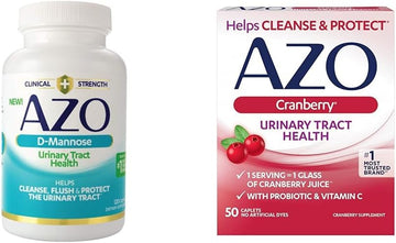 Azo D Mannose Urinary Tract Health, Cleanse, Flush & Protect The Urinary Tract & Cranberry Urinary Tract Health Supplement, 1 Serving = 1 Glass Of Cranberry Juice, Sugar