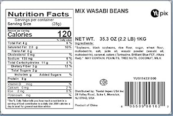 Yupik Wasabi Bean Mix, 2.2 Lb, Roasted Beans With Spicy Wasabi Seasoning