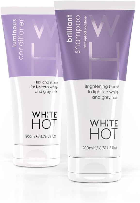White Hot Brighten Duo: Brilliant Shampoo & Luminous Conditioner 200Ml, Lights Up White & Grey Hair, Banishes Brassy Tones, Purple Shampoo