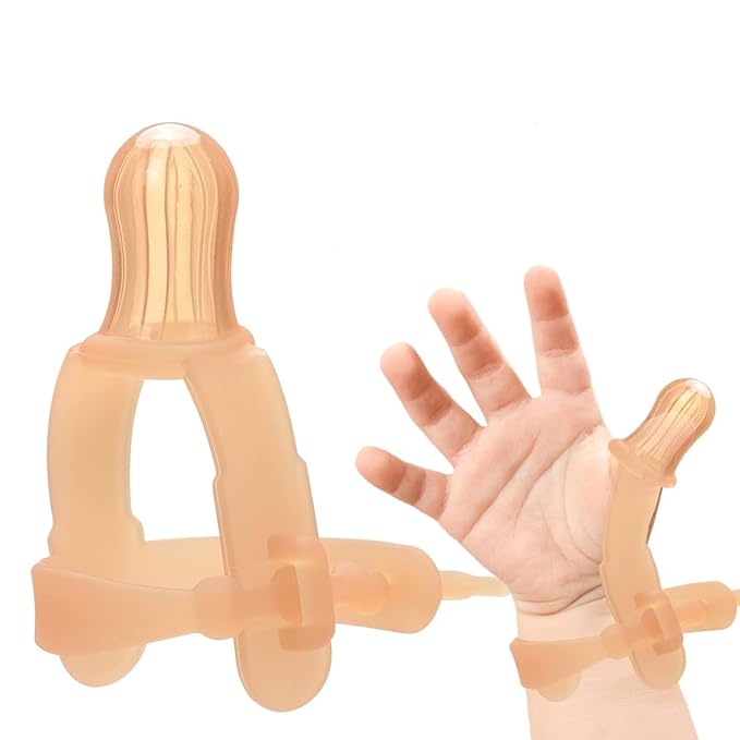 Baby Silicone Thumb Guard - Adjustable Silicone Thumb Guard for Babies - Thumb Sucking Stop Treatment Kit (0-3 Years, 3-36 Months) - Comfortable and Safe Thumb Sucking Prevention