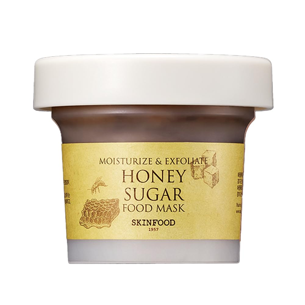 Skinfood Mask Honey Sugar 120G - Facial Pore Cleanser, Nourishing & Firming Skin Exfoliator - Wash Off Face Masks W/Melting Sugar For Healthy And Smooth Skin- Shower-Proof Texture (4.23 Oz)
