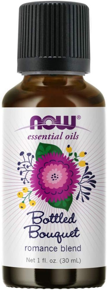 Now Essential Oils, Bottled Bouquet Oil Blend, Floral Aromatherapy Scent, Blend Of Pure Essential Oils, Vegan, Child Resistant Cap, 1-Ounce