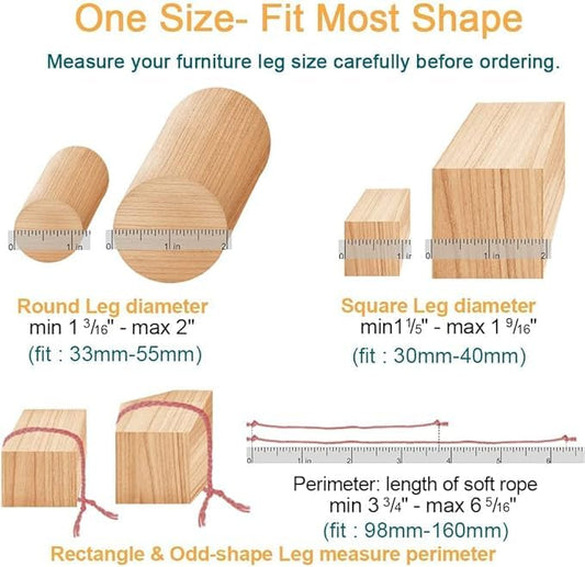 Silicone Furniture Leg Caps with Felt Pads – Scratch Protection and Noise Reduction for Various Leg Shapes,Large 30-50mm, (10PCS)