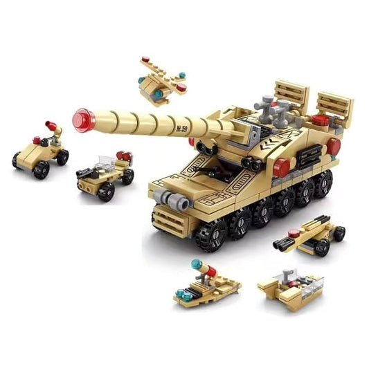 VALUEVIBES Mini Military Building Block Set – 6-in-1 Army Tank, SWAT Vehicle, Osprey & More | STEM Construction Toy for Kids (Ages 6+)